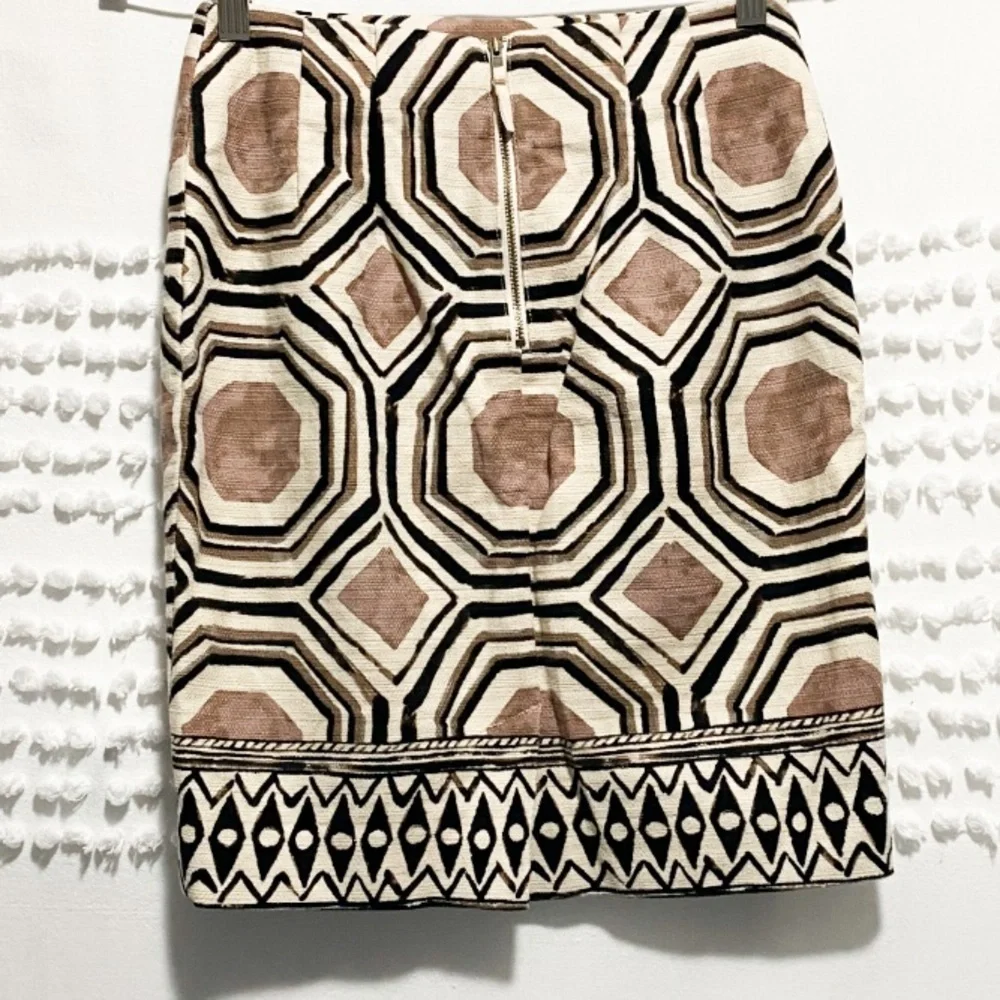 Loft petites geometric printed cotton skirt 2 2p